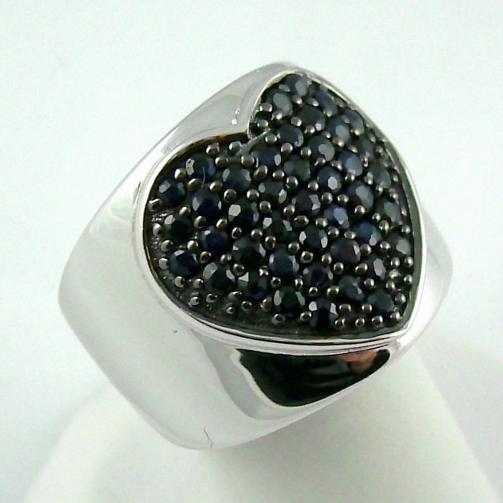 Yours By Loren .84ct Black Sapphire Heart Ring